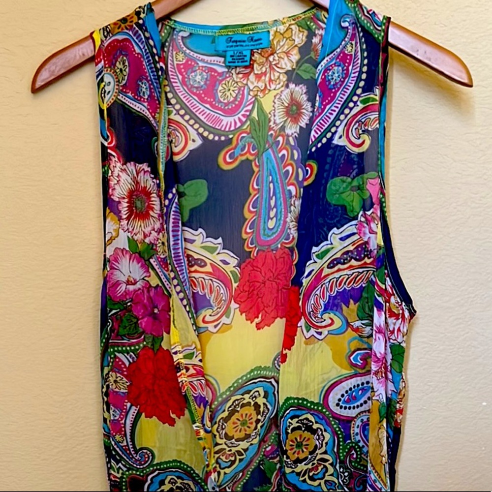 Turquoise Haven sheer duster Size L/XL